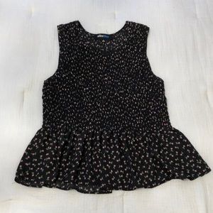 NWT Alice Blue Black Floral Peplum Sleeveless Top | Stitch Fix